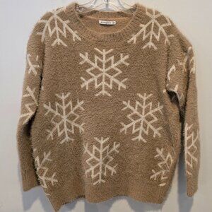 Staccato Fuzzy Snowflake Sweater, Size S, EUC